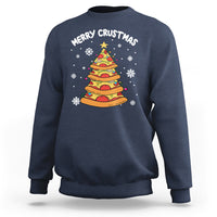 Merry Crustmas Pizza Christmas Tree Xmas Sweatshirt - Wonder Print Shop