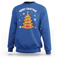 Merry Crustmas Pizza Christmas Tree Xmas Sweatshirt - Wonder Print Shop