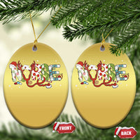 Nurse Xmas Stethoscope Reindeer Hat Christmas Ornament - Wonder Print Shop