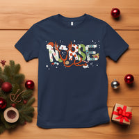 Christmas Nurse Xmas Stethoscope Reindeer Hat T Shirt - Wonder Print Shop