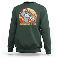 Everything Is Fine Dog Eating Popcorn Funny Burning Meme Sweatshirt - Wonder Print Shop