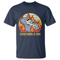 Everything Is Fine Dog Eating Popcorn Funny Burning Meme T Shirt - Wonder Print Shop