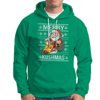 Merry Kushmas Christmas Ugly Santa Smoking Cannabis Weed 420 Hoodie - Wonder Print Shop
