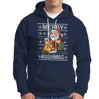 Merry Kushmas Christmas Ugly Santa Smoking Cannabis Weed 420 Hoodie - Wonder Print Shop