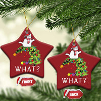 Funny Xmas Cat Christmas Ornament What? Mischievous Cat Pushing Christmas Tree - Wonder Print Shop