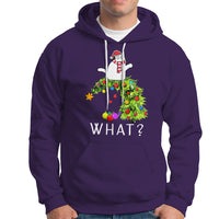 What? Cat Pushing Christmas Tree Xmas Mischievous Cat Lover Hoodie - Wonder Print Shop