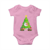 Funny Xmas Cat Baby Onesie What? Cat Pushing Christmas Tree Mischievous Cat Lover