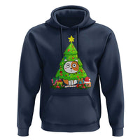 Funny Xmas Cat Hoodie What? Cat Pushing Christmas Tree Mischievous Cat Lover
