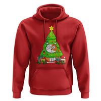 Funny Xmas Cat Hoodie What? Cat Pushing Christmas Tree Mischievous Cat Lover