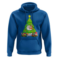 Funny Xmas Cat Hoodie What? Cat Pushing Christmas Tree Mischievous Cat Lover