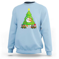Funny Xmas Cat Sweatshirt What? Cat Pushing Christmas Tree Mischievous Cat Lover - Wonder Print Shop