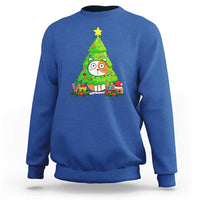 Funny Xmas Cat Sweatshirt What? Cat Pushing Christmas Tree Mischievous Cat Lover - Wonder Print Shop