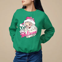 Believe Christmas Vintage Pink Santa Claus Sweatshirt - Wonder Print Shop