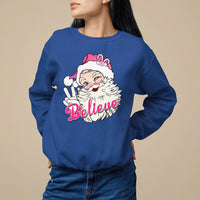 Believe Christmas Vintage Pink Santa Claus Sweatshirt - Wonder Print Shop