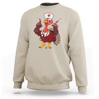 Turkey Nurse Thanksgiving Stethoscope Syringe Sweatshirt - Wonder Print Shop