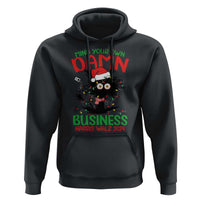 Christmas Harris Walz Hoodie Funny Santa Cat Mind Your Own Damn Business