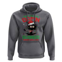 Christmas Harris Walz Hoodie Funny Santa Cat Mind Your Own Damn Business