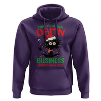 Christmas Harris Walz Hoodie Funny Santa Cat Mind Your Own Damn Business