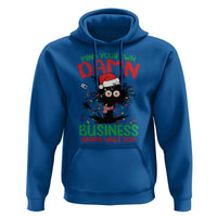 Christmas Harris Walz Hoodie Funny Santa Cat Mind Your Own Damn Business