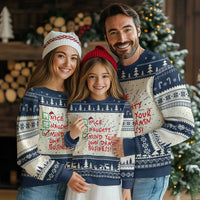 Funny Xmas Ugly Christmas Sweater Naughty Nice Mind Your Own Damn Business - Wonder Print Shop
