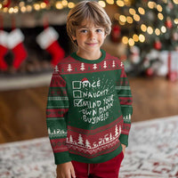 Funny Xmas Ugly Christmas Sweater Nice Naughty Mind Your Own Damn Business - Wonder Print Shop