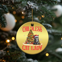 Xmas Childless Cat Lady Christmas Ornament Funny Cat Christmas Light Tree - Wonder Print Shop