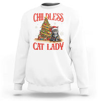 Christmas Childless Cat Lady Sweatshirt Funny Cat Christmas Light Tree - Wonder Print Shop