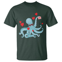 Valentine's Day T Shirt Octopus With Heart Balloons Cute Love Letter - Wonder Print Shop