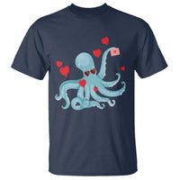 Valentine's Day T Shirt Octopus With Heart Balloons Cute Love Letter - Wonder Print Shop