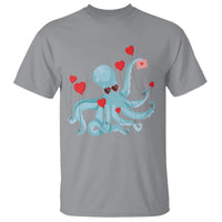 Valentine's Day T Shirt Octopus With Heart Balloons Cute Love Letter - Wonder Print Shop