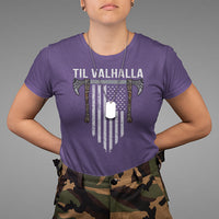 Viking T Shirt Til Valhalla American Axe Flag Norse Mythology - Wonder Print Shop