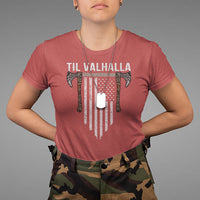 Viking T Shirt Til Valhalla American Axe Flag Norse Mythology - Wonder Print Shop