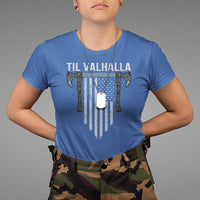 Viking T Shirt Til Valhalla American Axe Flag Norse Mythology - Wonder Print Shop