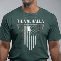 Viking T Shirt Til Valhalla American Axe Flag Norse Mythology - Wonder Print Shop