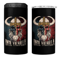 Viking 4 in 1 Can Cooler Tumbler Until Valhalla US Flag Vintage Mythology