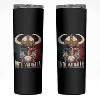 Viking Skinny Tumbler Until Valhalla US Flag Vintage Mythology