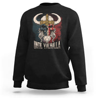 Viking Sweatshirt Until Valhalla US Flag Vintage Mythology - Wonder Print Shop
