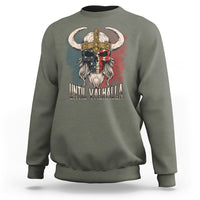 Viking Sweatshirt Until Valhalla US Flag Vintage Mythology - Wonder Print Shop