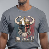 Viking T Shirt Until Valhalla US Flag Vintage Mythology - Wonder Print Shop