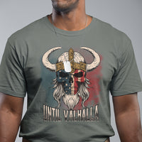 Viking T Shirt Until Valhalla US Flag Vintage Mythology - Wonder Print Shop
