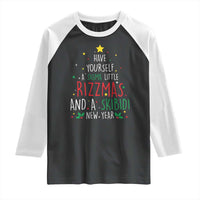 Funny Xmas Raglan Shirt Have Yourself A Sigma Little Rizzmas And A Skibidi New Year
