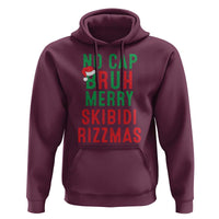 Funny Xmas Hoodie No Cap BRUH Merry Skibidi Rizzmas