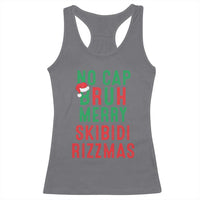 Funny Xmas Racerback Tank Top No Cap BRUH Merry Skibidi Rizzmas