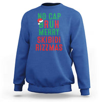 Funny Xmas Sweatshirt No Cap BRUH Merry Skibidi Rizzmas - Wonder Print Shop