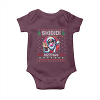 Funny Xmas Baby Onesie Skibidi Rizzmas Santa Bubble Gum