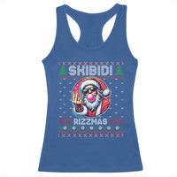 Funny Xmas Racerback Tank Top Skibidi Rizzmas Santa Bubble Gum