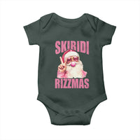 Funny Xmas Baby Onesie Skibidi Rizzmas Pink Santa Bubble Gum