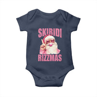 Funny Xmas Baby Onesie Skibidi Rizzmas Pink Santa Bubble Gum