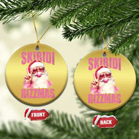 Funny Xmas Christmas Ornament Skibidi Rizzmas Pink Santa Bubble Gum - Wonder Print Shop