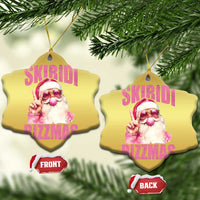 Funny Xmas Christmas Ornament Skibidi Rizzmas Pink Santa Bubble Gum - Wonder Print Shop